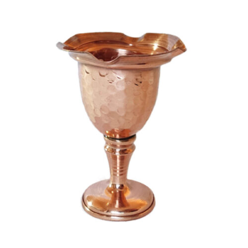 Handcrafted Copper Candlestick Holder, Hammered Finish, Ornate Tulip Design, Traditional Candle Stand