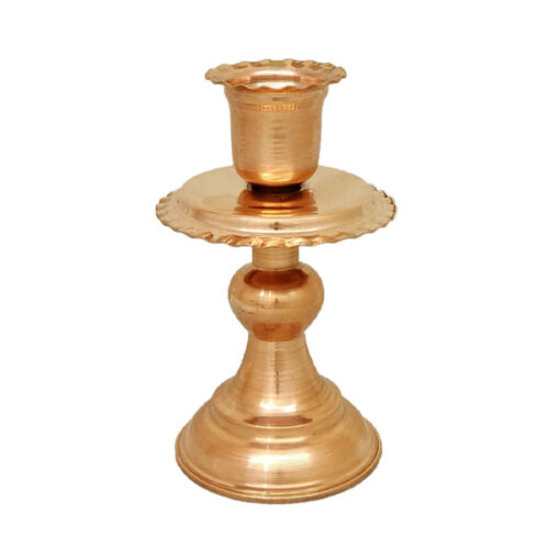 Handcrafted Copper Candlestick Holder, Hammered Finish, Ornate Tulip Design, Persian-Inspired Candle Stand