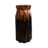 Handcrafted Persian Pottery Vase with a Sleek Cylindrical Shape and a Modern Drip Glaze Finish
