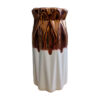 Handcrafted Persian Pottery Vase with a Sleek Cylindrical Shape and a Modern Drip Glaze Finish