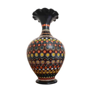 Handcrafted Persian Pottery Vase Featuring a Unique Dot Painting Design, Perfect for Adding Artistic Flair to Any Room