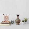 Handcrafted Persian Pottery Vase Featuring a Unique Dot Painting Design, Perfect for Adding Artistic Flair to Any Room