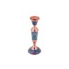 Handcrafted Persian Copper Candlestick - Inlaid Turquoise with Floral Design (x2)