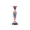 Handcrafted Persian Copper Candlestick - Inlaid Turquoise with Floral Design (x2)