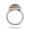 Men's Silver Ring - Yemeni Agate with Red Gemstone