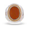 Men's Silver Ring - Yemeni Agate with Red Gemstone