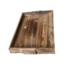 Set of 2 Handmade Rustic Wooden Serving Trays - Decorative Handles