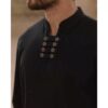 Islamic Tunic for Muslim Men with 8 Buttons in Black - Ideal for Daily Wear