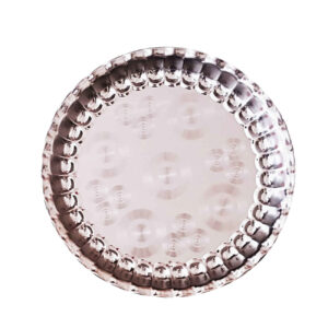2-Piece Casual Round Stainless Steel Serving Tray Set – Practical Silver Tray