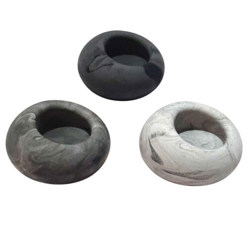 Set of 3 Minimalist Concrete Tealight Candle Holders, Round Industrial Design, Tabletop Candle Décor