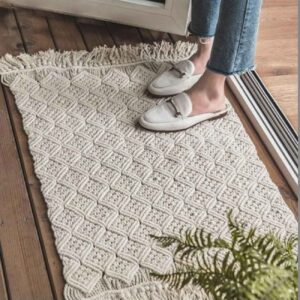 Persian Boho Macrame Floor Rug – Perfect for Living Room or Bedroom
