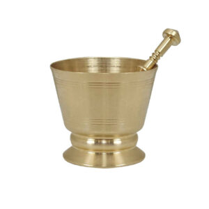 Persian Brass Mortar & Pestle with Stand – Functional Spice Grinder for Your Kitchen