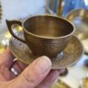 Persian Brass Teacup & Saucer Set with Minakari Design (x6)