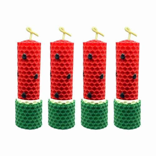 Persian Watermelon Pillar Candles – Decorative Yalda Night Candle Set (4-Pack)