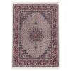 Hand-Knotted Persian Birjand Riz Mahi Rug (Mahi Medallion) - Red Silk & Wool