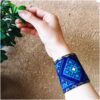 Persian Embroidered Bracelet - Handcraft in Turquoise with Emerald Design