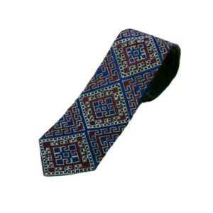Persian Men’s Necktie – Embroidered with Geometric Design