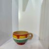 Persian Handcraft Pottery Teacup & Saucer with Geometric Design