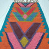Zanjan Geometric Kilim Rug in Brick Red - Authentic Handwoven Persian Wool