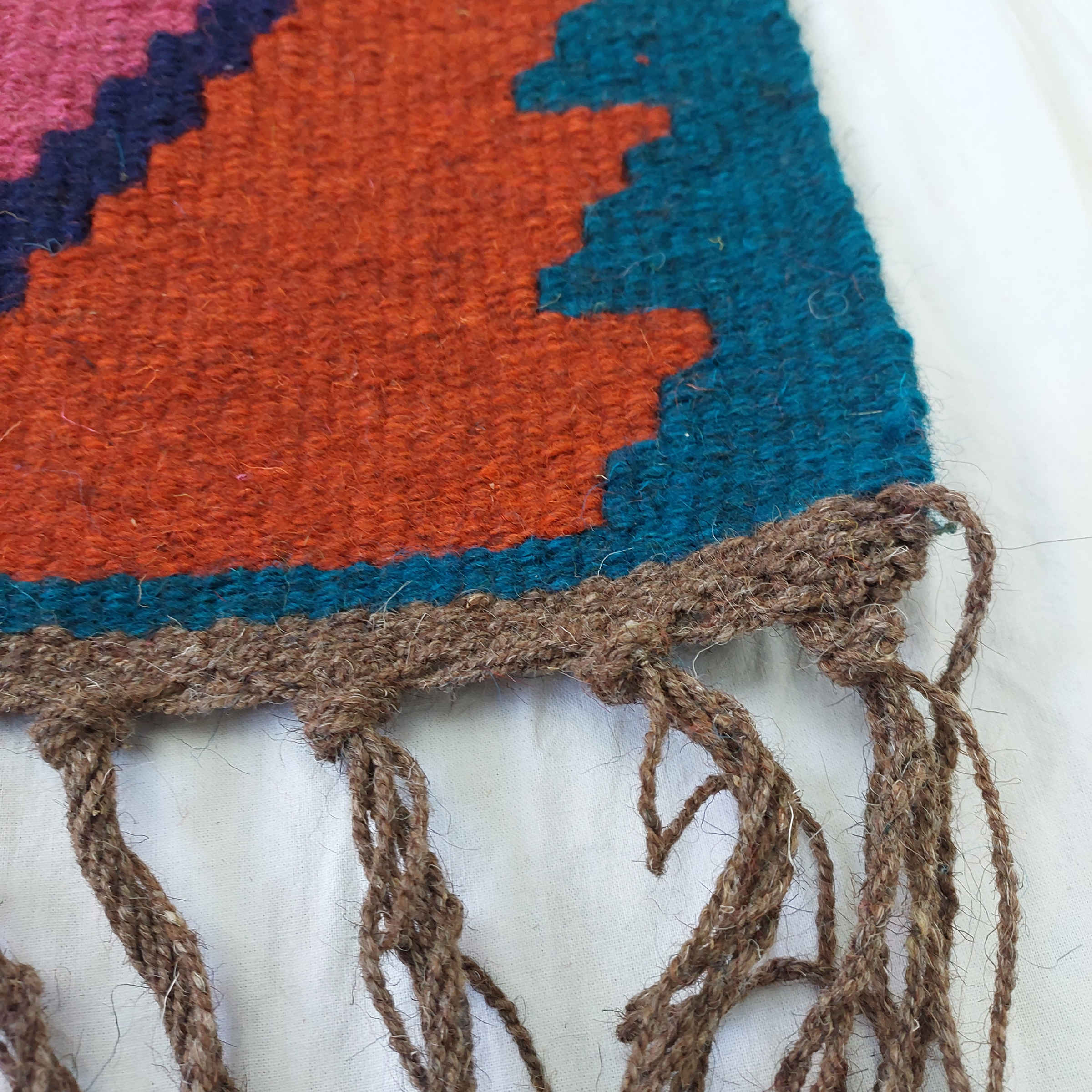 Zanjan Geometric Kilim Rug in Brick Red – Authentic Handwoven Persian Wool