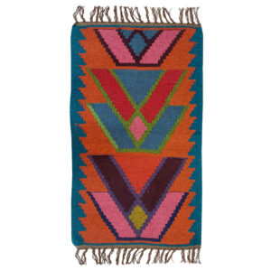 Zanjan Geometric Kilim Rug in Brick Red – Authentic Handwoven Persian Wool