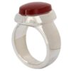 Persian Men's Silver Ring with Yemeni Agate, Handmade Collector Model