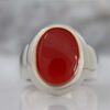 Persian Men's Silver Ring with Yemeni Agate, Handmade Collector Model