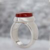 Persian Men's Silver Ring with Yemeni Agate, Handmade Collector Model