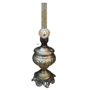 Persian Metal Kerosene Oil Lamp in Qajar Design – Antique Lighting for Home Decor