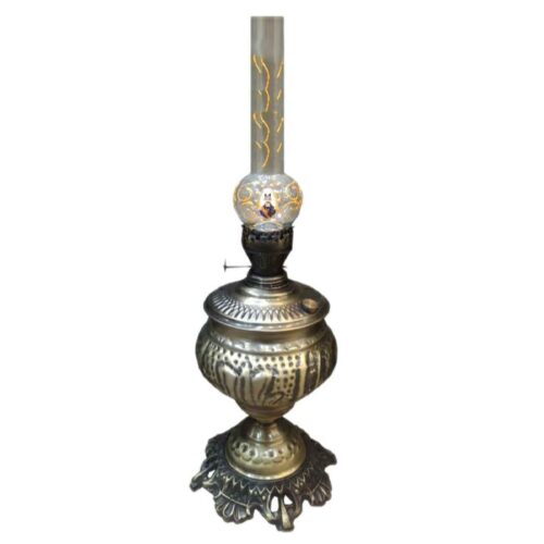 Persian Metal Kerosene Oil Lamp in Qajar Design – Antique Lighting for Home Decor