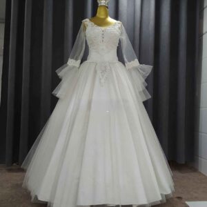 Persian Princess Wedding Dress – Arabic Style with Bell Sleeve, Beautiful Fit