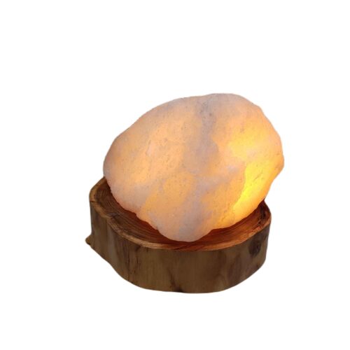 Persian Salt Lamp with Wooden Base for Bedroom and Living Room Décor