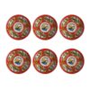 Persian Tea Saucer - Porcelain with Bird & Flower Design (Set of 6)