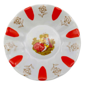 Persian Tea Saucer – Porcelain with Layla and Majnun Design (Set of 6)