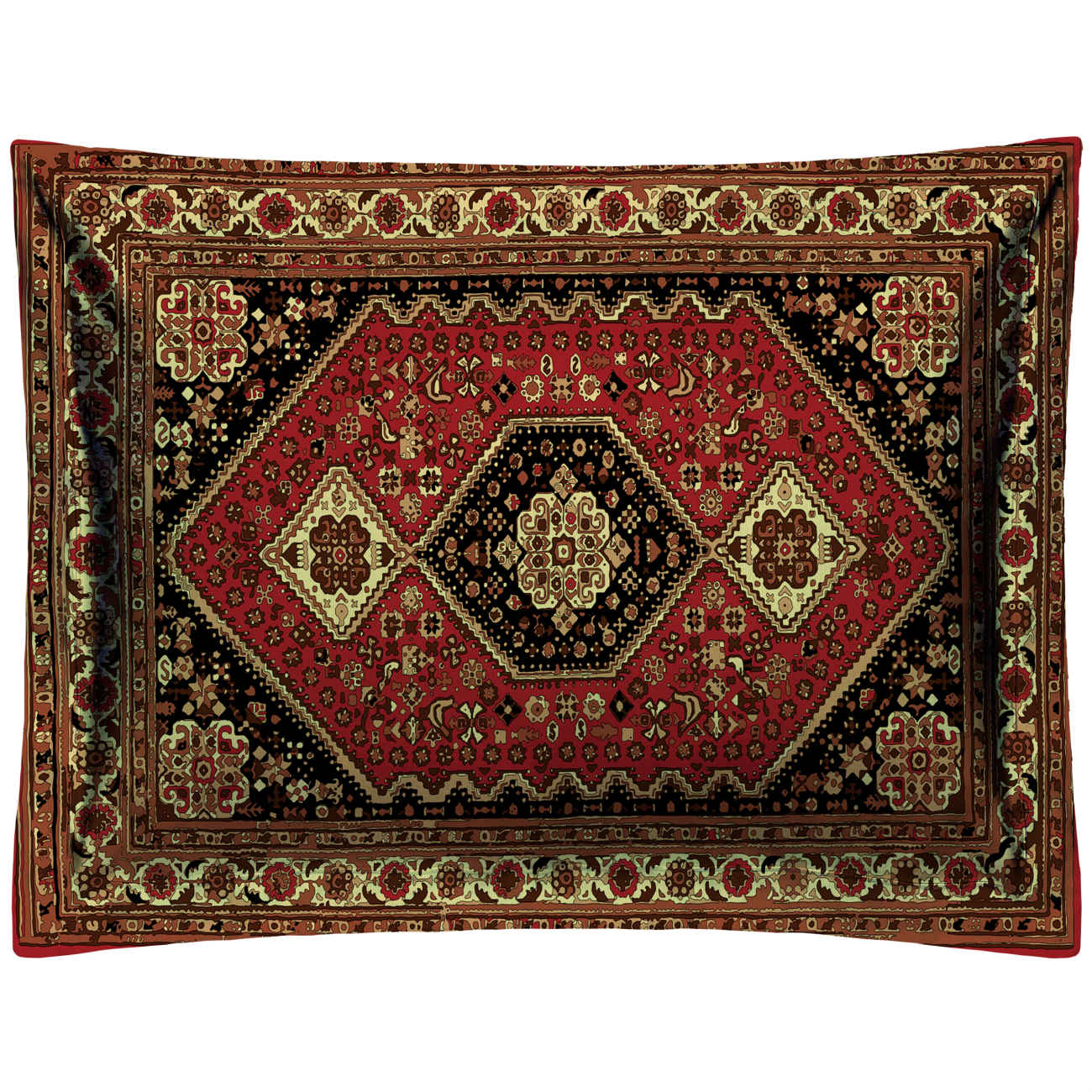 Persian Velvet Pillowcase with Classic and Luxurious Carpet Pattern (Pack of 2)