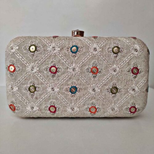 Persian Women’s Clutch Bag - Suzani Embroidery in Golden Suitable for Party & Celebration