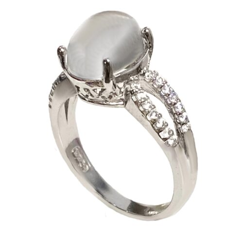 Natural Agate Silver Gemstone Ring for Women – Persian Bohemian Design