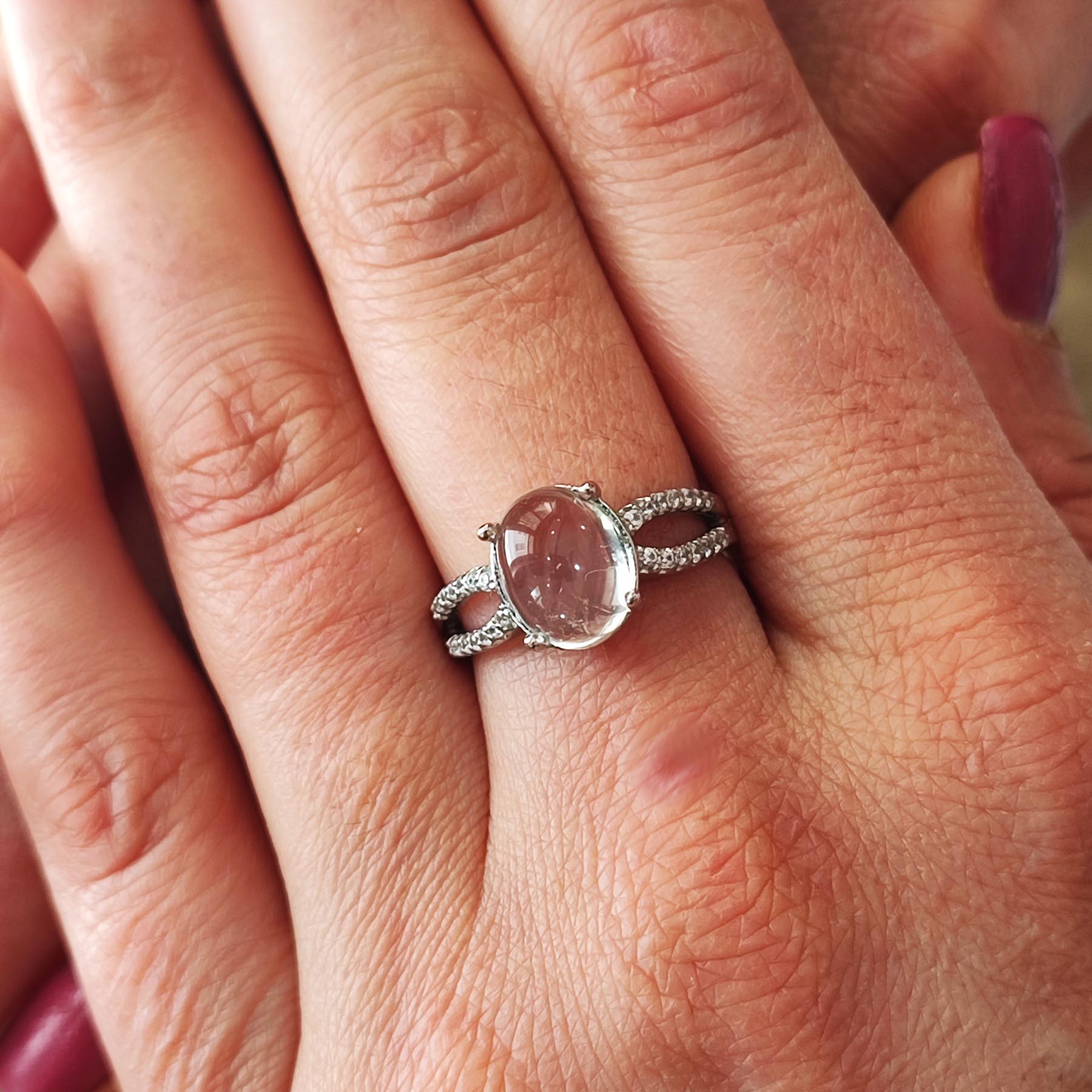 Persian Women’s Silver Agate Ring – Featuring a Natural Agate Gemstone