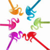 Plastic Bar Spoon - Perfect for Stirring & Layering with Flamingo Design Pack of 6