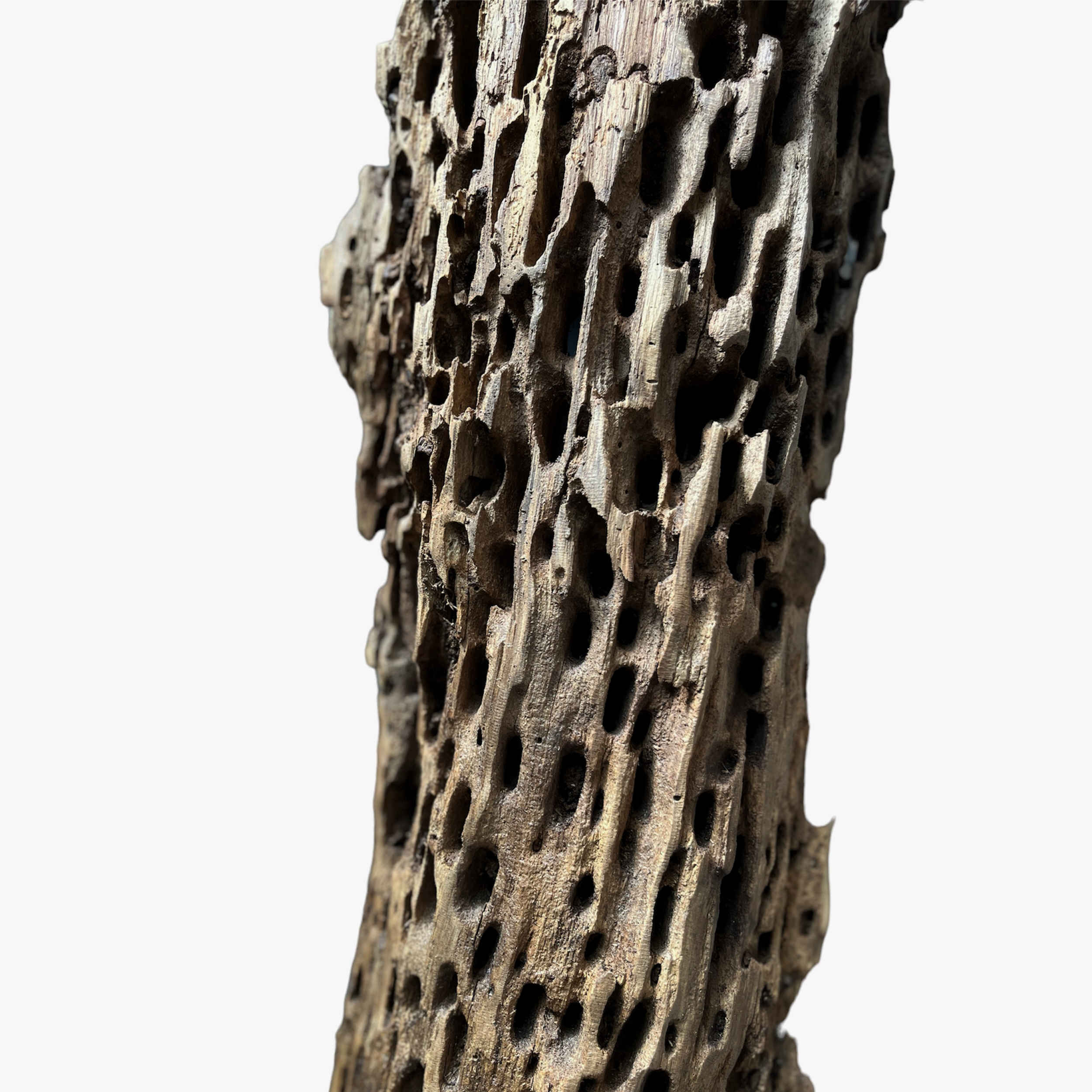 Sculptural Rustic Wooden Log Table Lamp – Natural Decorative Accent