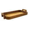 Rustic Wooden Serving Tray with Handles - Nature-Inspired Minimalist Tray