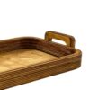 Rustic Wooden Serving Tray with Handles - Nature-Inspired Minimalist Tray