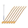 Steel Bar Spoon - Suitable for Mixing Drink with Flower Design Pack of 6