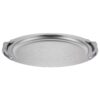 Traditional Stainless Steel Serving Tray - Elegant Round Silver Tray