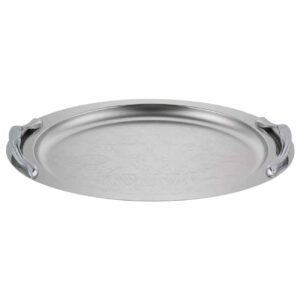 Traditional Stainless Steel Serving Tray – Elegant Round Silver Tray