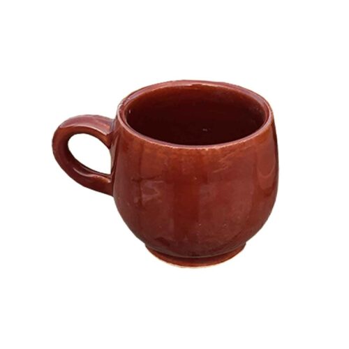 Traditional Persian Pottery Teacup with Handle Suitable for Tea & Coffee in Brown
