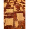 Vintage Persian Hand-Knotted Patchwork Carpet Geometric Brick Red