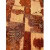 Vintage Persian Hand-Knotted Patchwork Carpet Geometric Brick Red