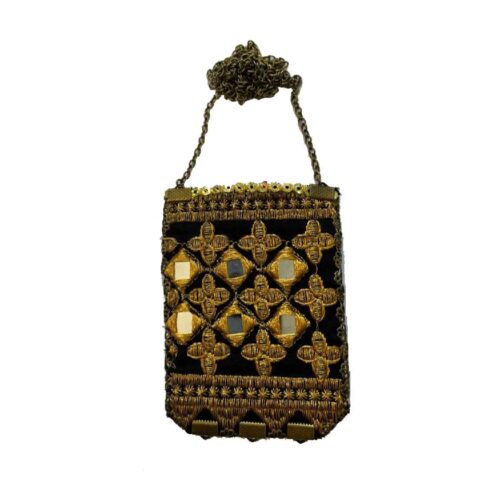 Vintage Persian Embroidered Pendant Necklace – Geometric Medallion Design