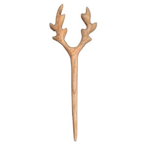 Wooden Hair Stick Handcrafted with Horn Deer Design – Perfect for Everyday Styling